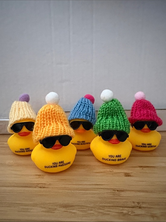 Other - Rubber Duckies Set of 5 Mini Ducks Ducking Awesome Brave Worthy Beautiful